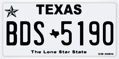 TX license plate BDS5190