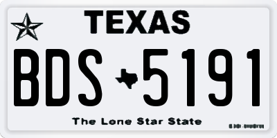 TX license plate BDS5191