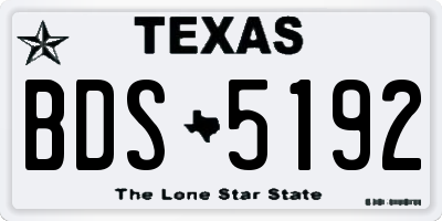TX license plate BDS5192