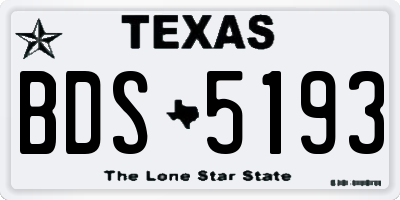 TX license plate BDS5193
