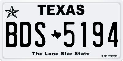 TX license plate BDS5194