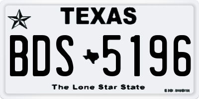 TX license plate BDS5196