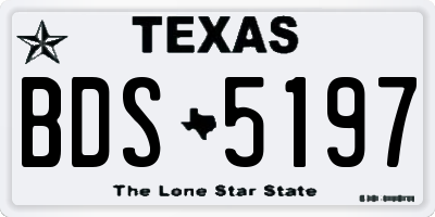TX license plate BDS5197