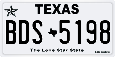 TX license plate BDS5198