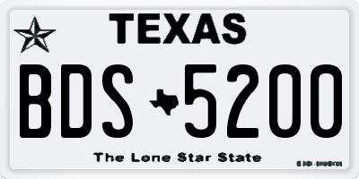 TX license plate BDS5200