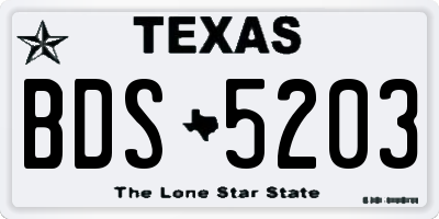 TX license plate BDS5203