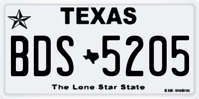 TX license plate BDS5205