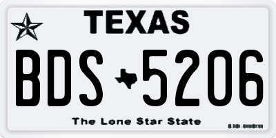 TX license plate BDS5206