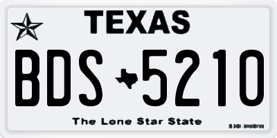 TX license plate BDS5210