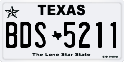 TX license plate BDS5211