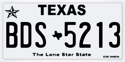TX license plate BDS5213