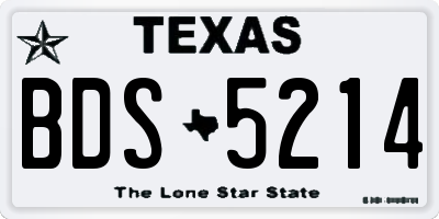 TX license plate BDS5214