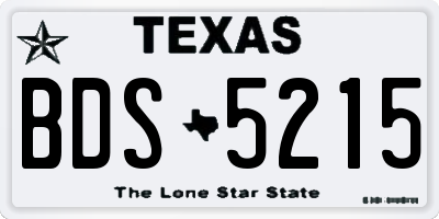 TX license plate BDS5215
