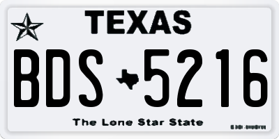TX license plate BDS5216