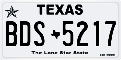 TX license plate BDS5217