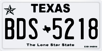 TX license plate BDS5218