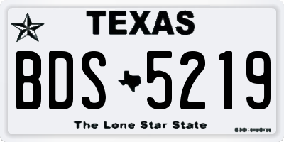 TX license plate BDS5219