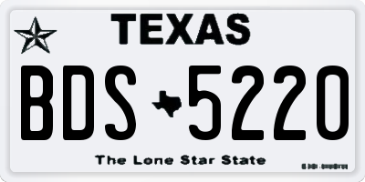 TX license plate BDS5220