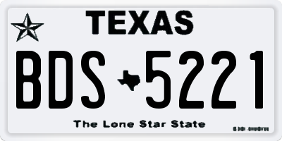 TX license plate BDS5221