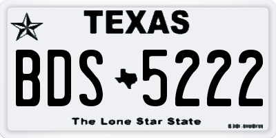 TX license plate BDS5222