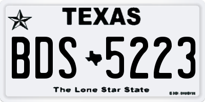 TX license plate BDS5223