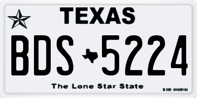 TX license plate BDS5224