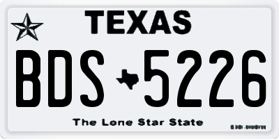 TX license plate BDS5226
