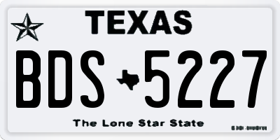 TX license plate BDS5227