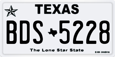 TX license plate BDS5228