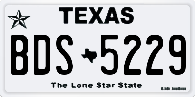 TX license plate BDS5229