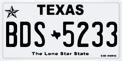 TX license plate BDS5233