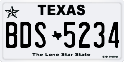 TX license plate BDS5234
