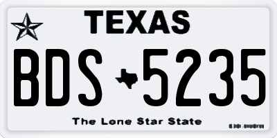 TX license plate BDS5235