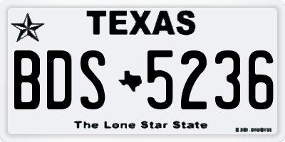 TX license plate BDS5236