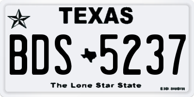 TX license plate BDS5237