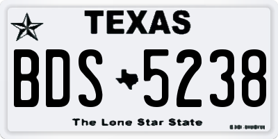 TX license plate BDS5238