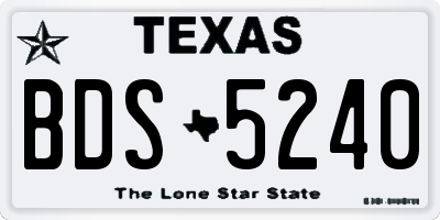 TX license plate BDS5240