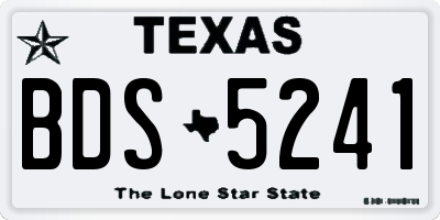 TX license plate BDS5241