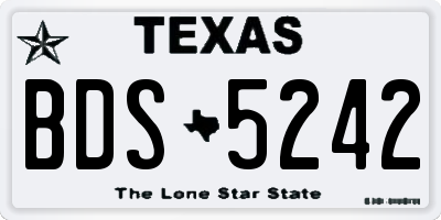 TX license plate BDS5242