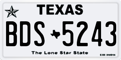 TX license plate BDS5243