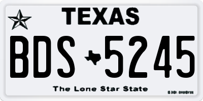 TX license plate BDS5245