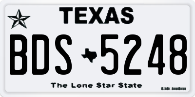 TX license plate BDS5248