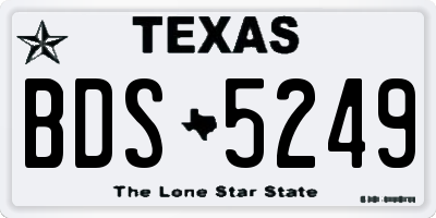 TX license plate BDS5249