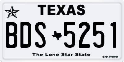TX license plate BDS5251