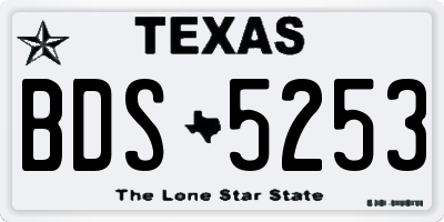 TX license plate BDS5253