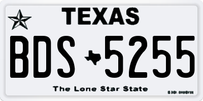 TX license plate BDS5255