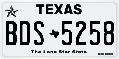 TX license plate BDS5258