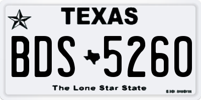 TX license plate BDS5260
