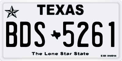 TX license plate BDS5261