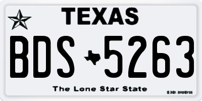 TX license plate BDS5263